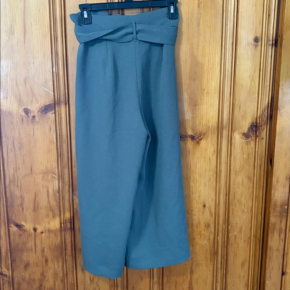 Artizia Wilfred Green Wide Leg Pants - Belted - Cropped - Size 2